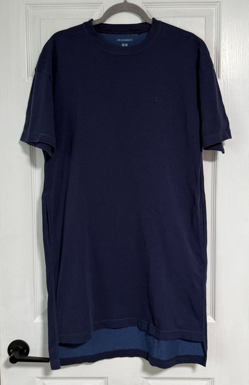 JW Anderson x Uniqlo Women's Navy Cotton Shirt Dress With Pockets Size Small